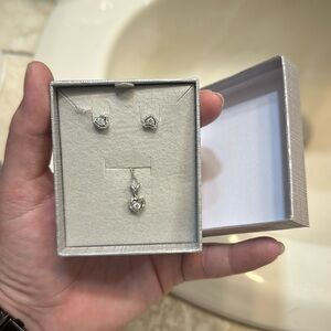 Heart necklace and earrings